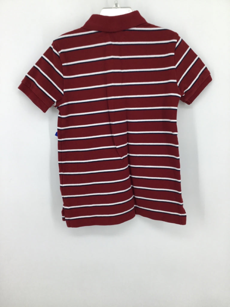 Ralph Lauren Child Size 6 Burgundy Stripe Shirt - boys