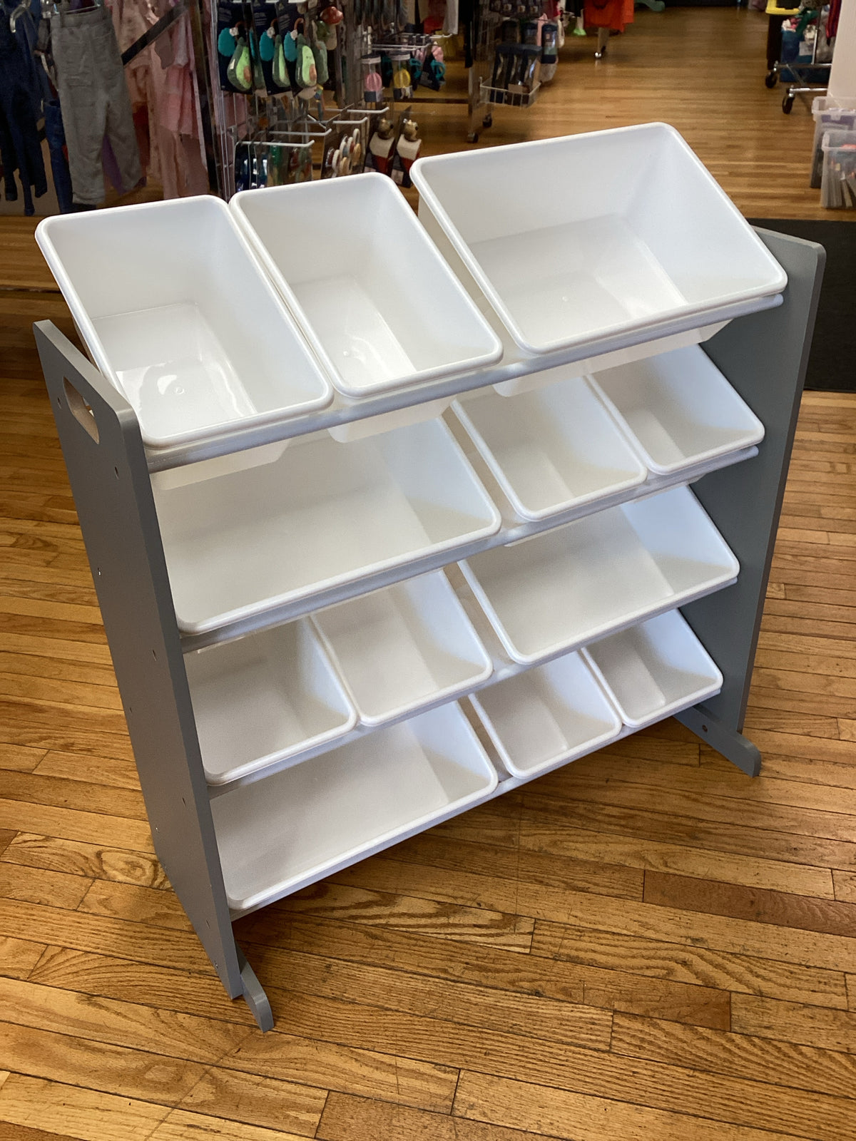 Humble Crew Inspire Grey and White 12-Bin Toy Organizer