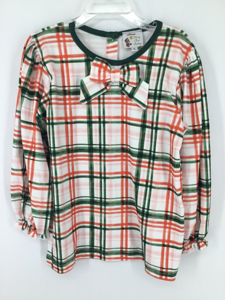 Honey Bear Boutique Child Size 6 Red Christmas Shirt