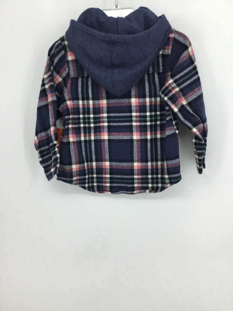 Old Navy Child Size 2 Navy Plaid Shirt - boys