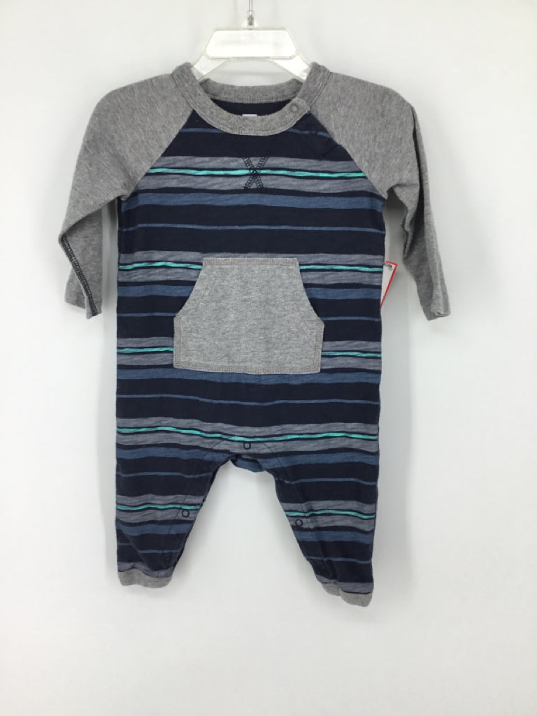 Tea Child Size 3-6 Months Blue Stripe Outfit - boys