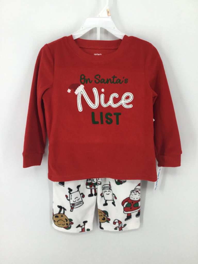 Carter's Child Size 2 Red Christmas Pajamas