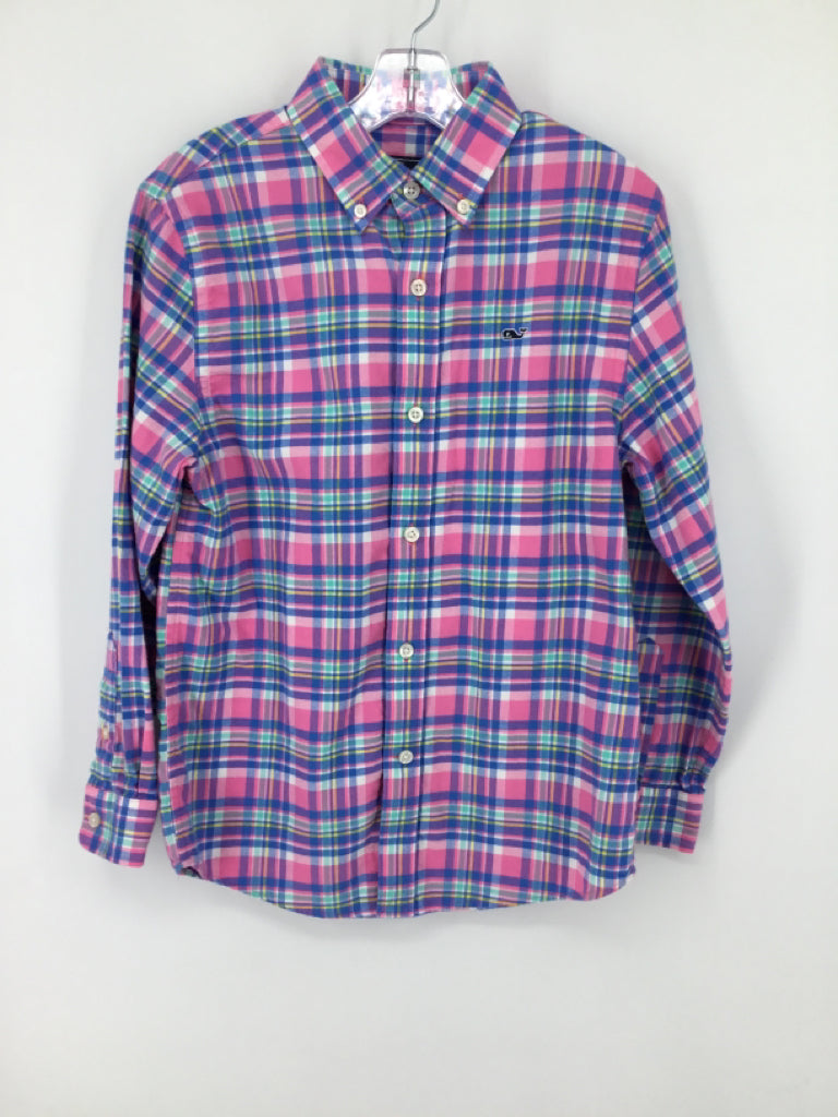 vineyard vines Child Size 8 Pink Plaid Shirt - boys