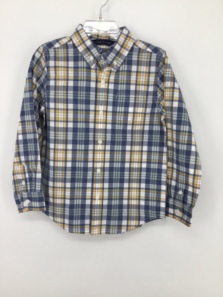 Janie and Jack Child Size 4 Blue Plaid Shirt - boys