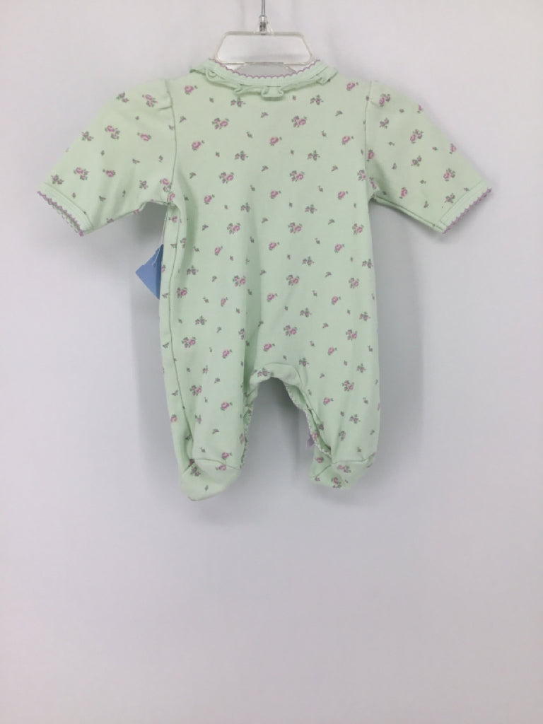 Little Me Child Size Preemie Green Sleepers