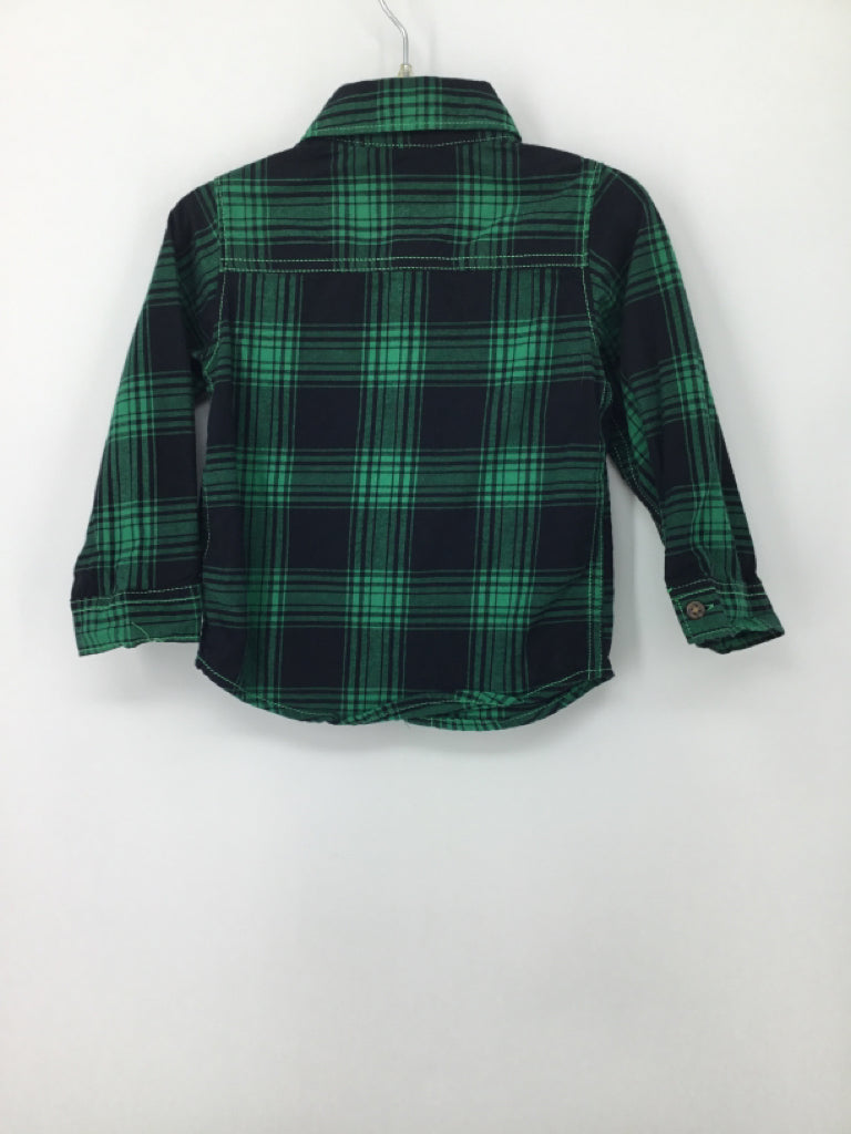 Carter's Child Size 18 Months Green Plaid Shirt - boys