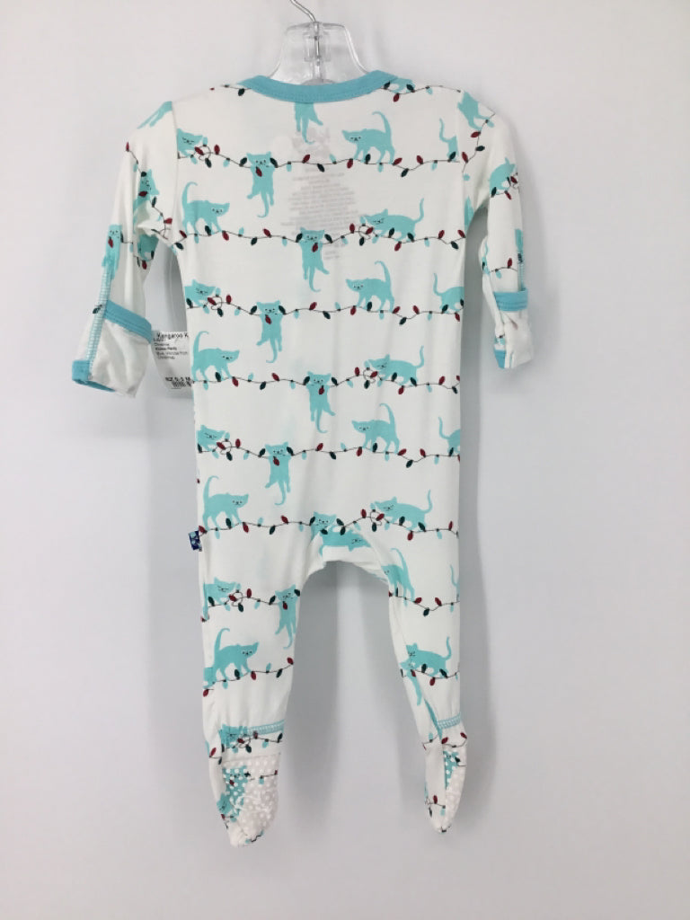 Kickee Pants Child Size 0-3 Months Blue Christmas Sleeper