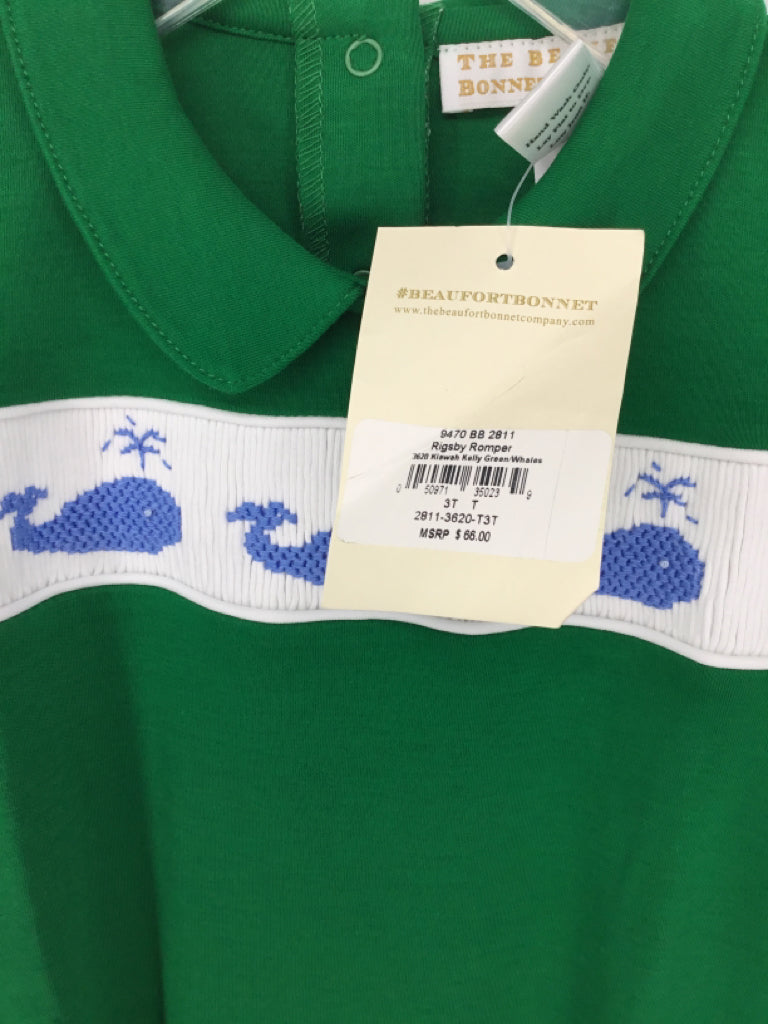 The Beaufort Bonnet Co Child Size 3 Green smocked Outfit - boys
