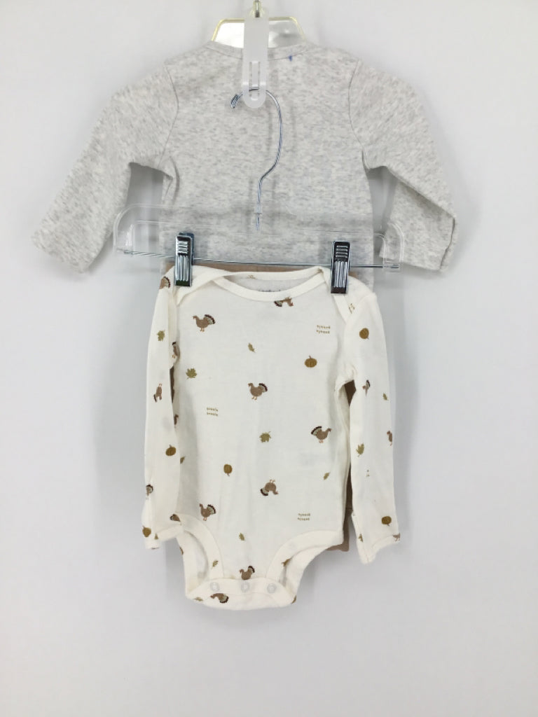 Just One You Made by Carters Child Size 3 Months Gray Thanksgiving Outfit