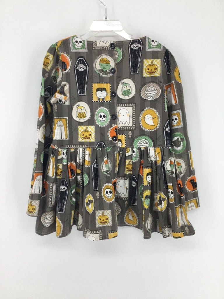 Olive & Peony Child Size 7 Gray Halloween Shirt