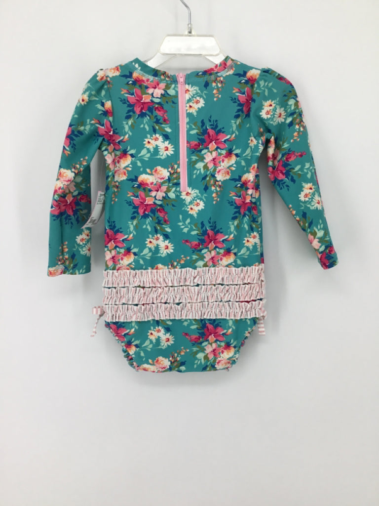 Ruffle Butts Child Size 2 Blue Swimwear - girls