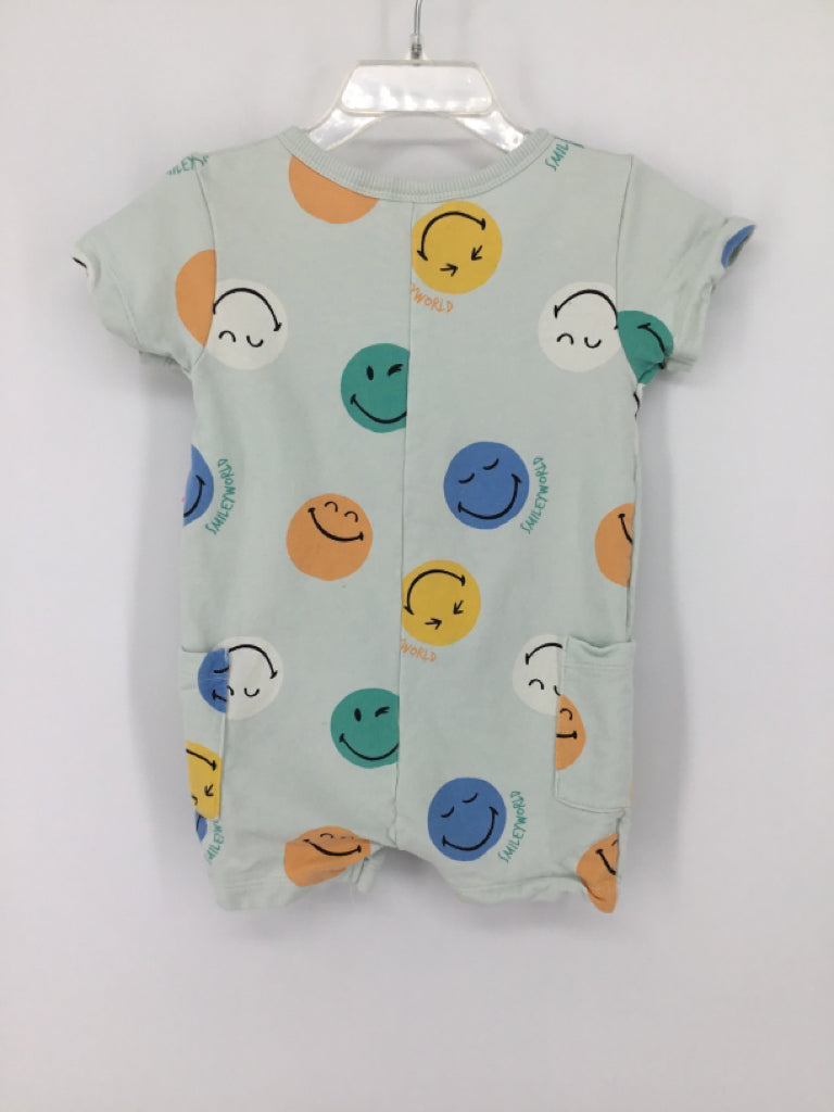 H & M Child Size 6-9 Months Blue Print Outfit - boys
