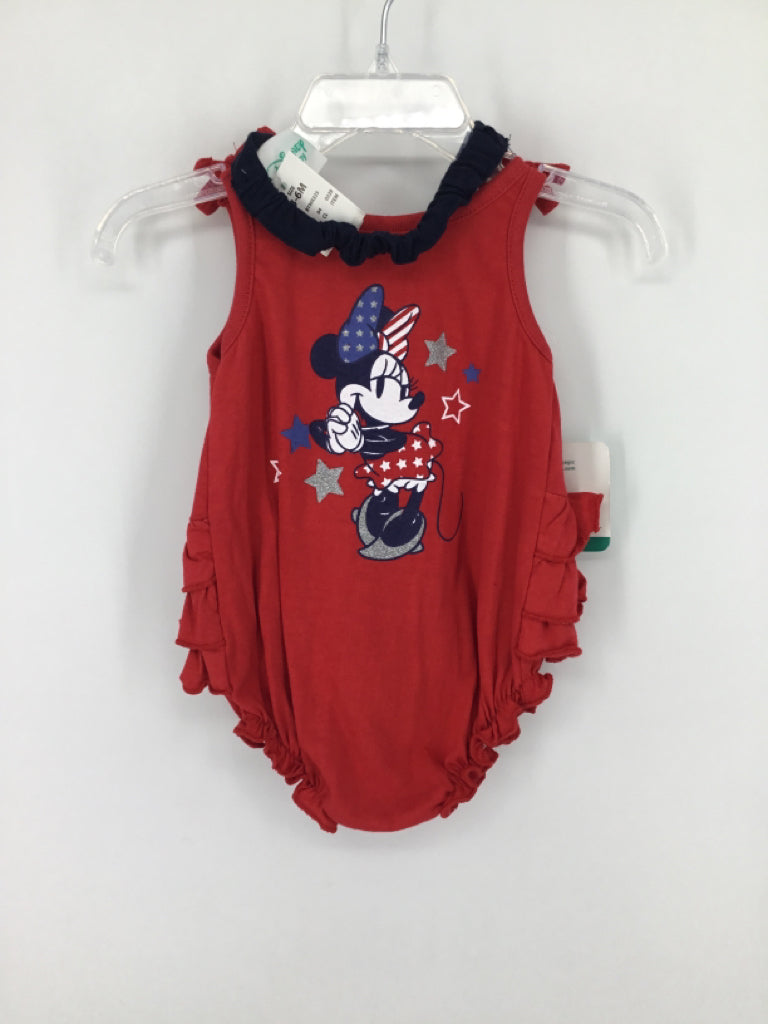 Disney Child Size 3-6 Months Red Stars & Stripes Outfit