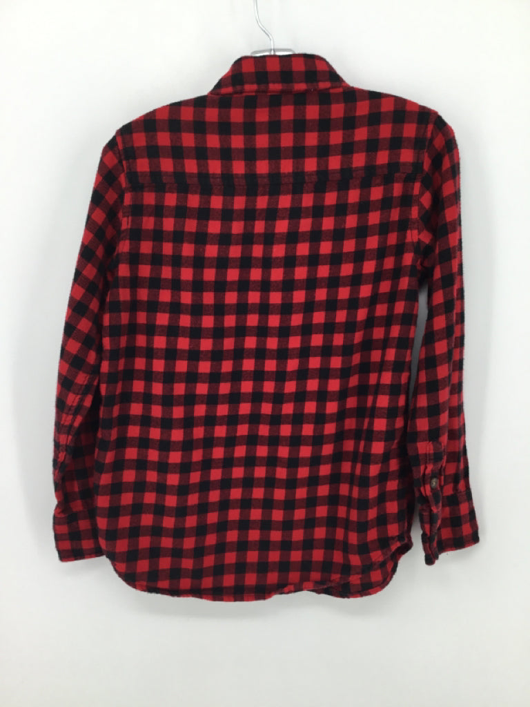 Lands' End Child Size 8 Red Gingham Shirt - boys