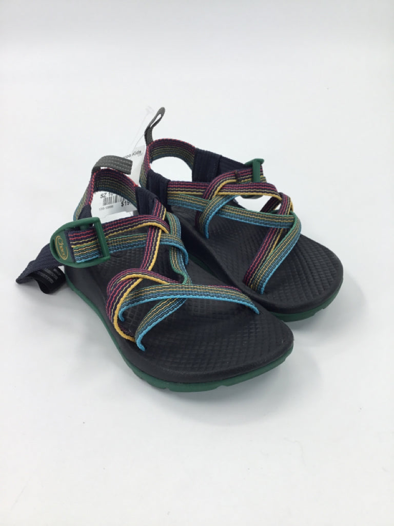 Chaco Child Size 10 Black/Multi-Color Sandals/Flip Flops
