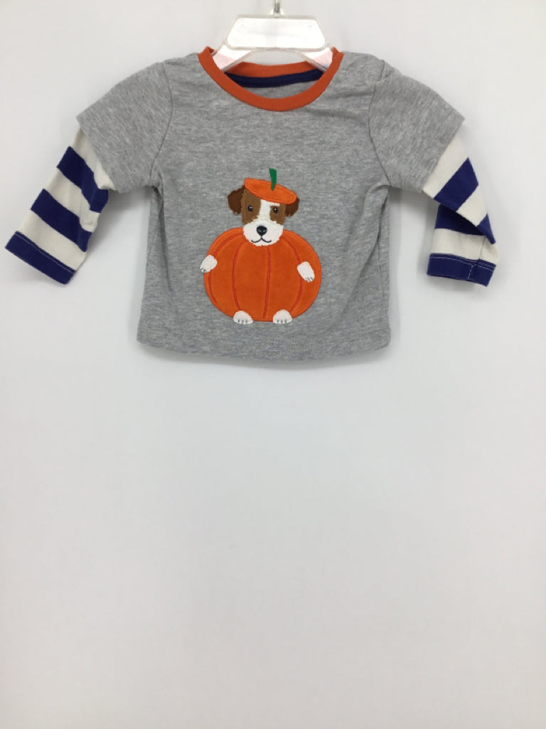 Baby Boden Child Size 0-3 Months Gray Halloween T-Shirt