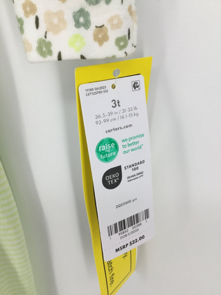 Carter's Child Size 3 Green Sleepers