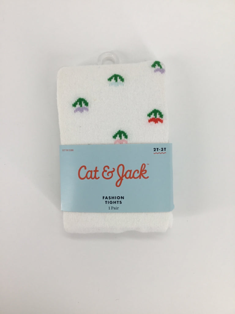 Cat & Jack Child Size 2 White Tights - girls