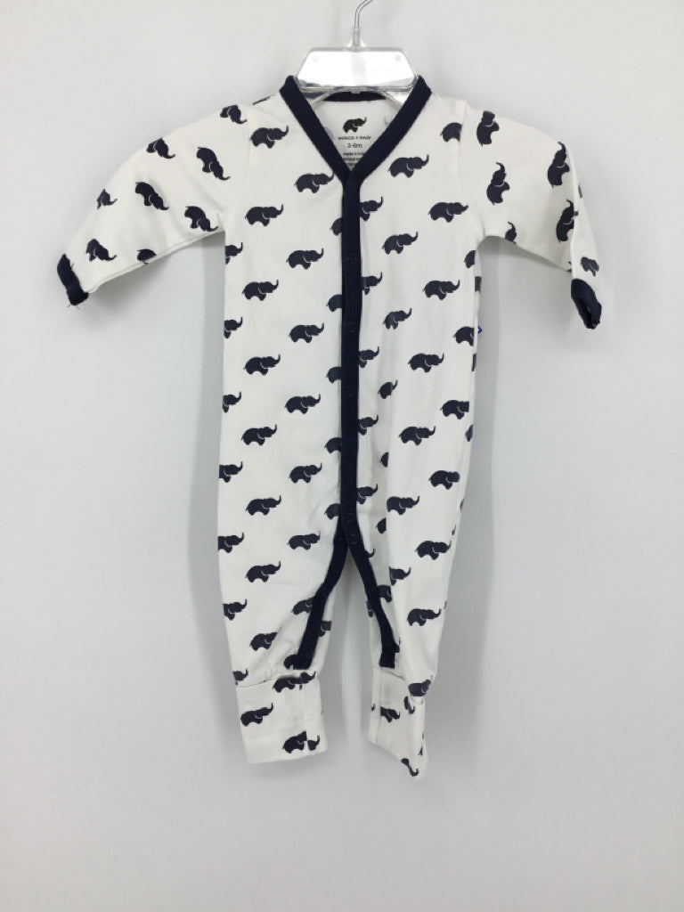 Monica + Andy Child Size 3-6 Months Navy Print Pajamas - boys