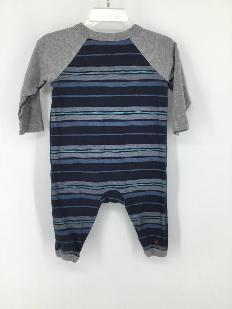 Tea Child Size 3-6 Months Blue Stripe Outfit - boys