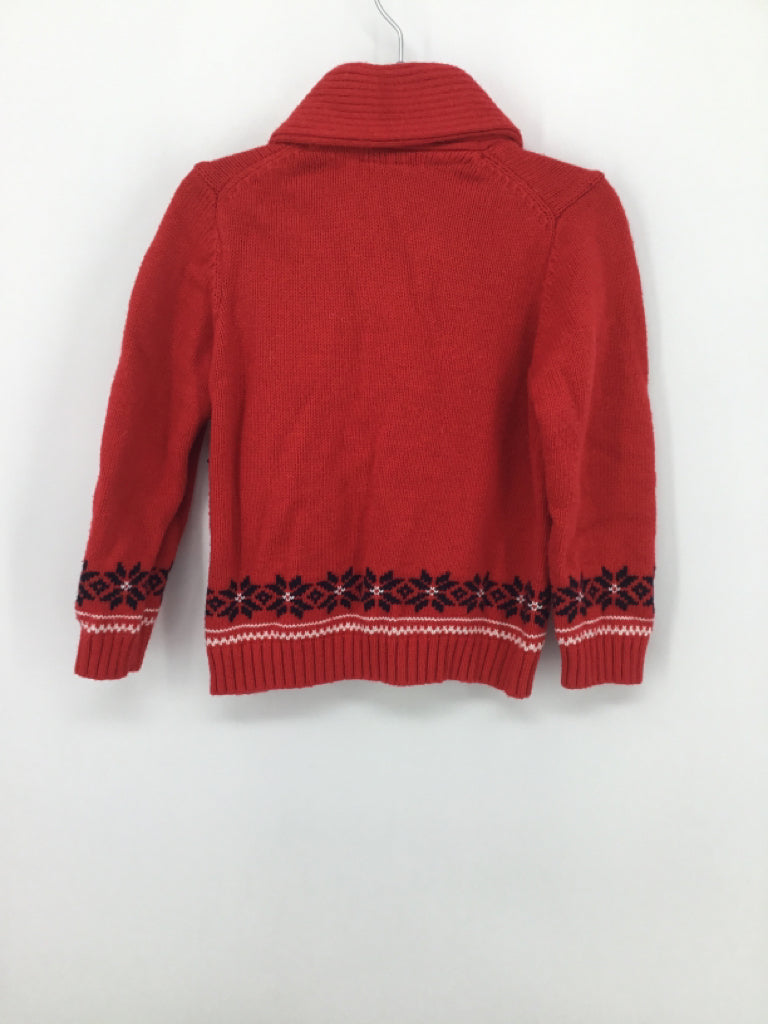 Janie and Jack Child Size 2 Red Print Sweater - boys