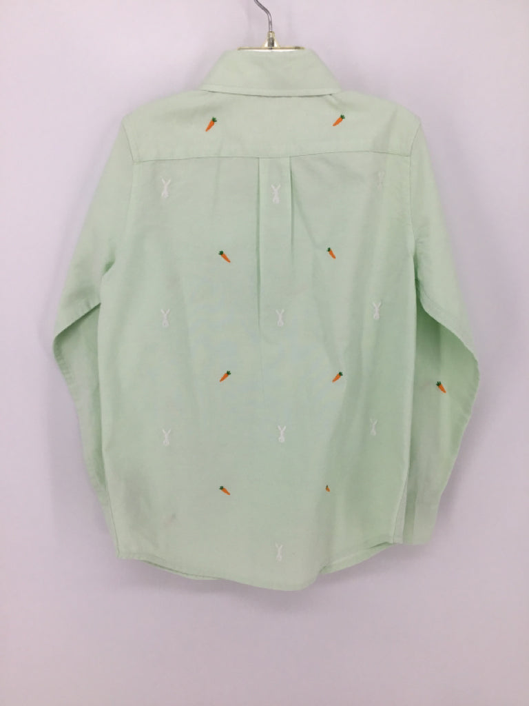 Janie and Jack Child Size 7 Green Easter Shirt