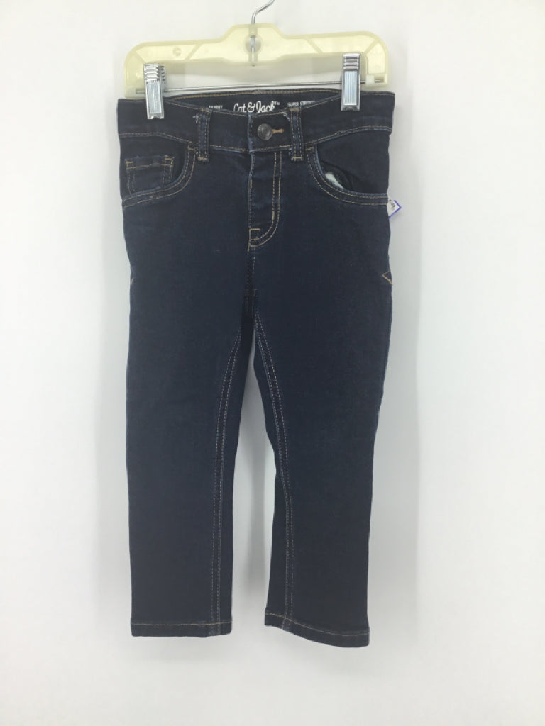 Cat & Jack Child Size 3 Blue Solid Jeans - boys