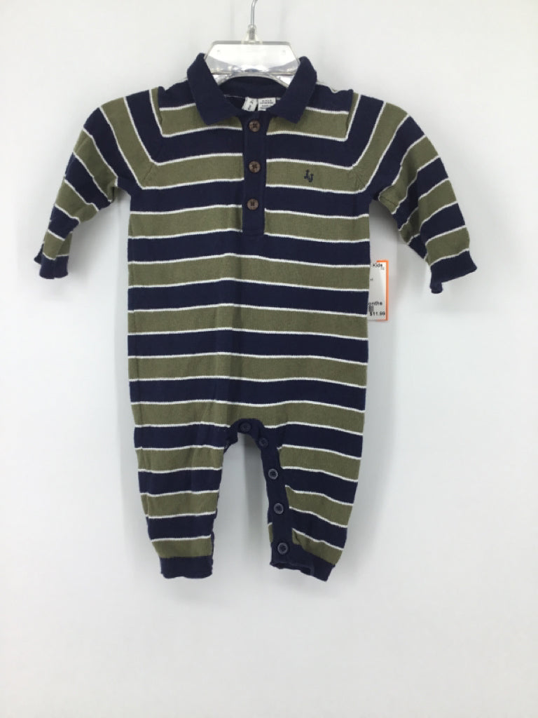 Janie and Jack Child Size 0-3 Months Navy Stripe Outfit - boys