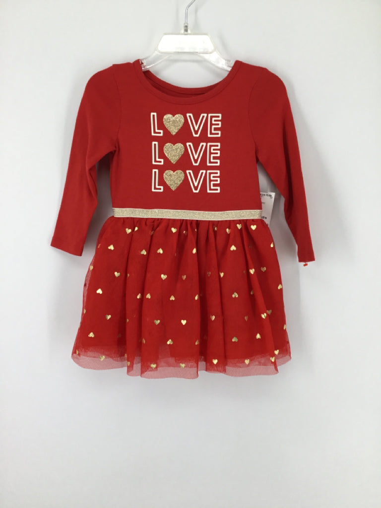 Cat & Jack Child Size 18 Months Red Valentine's Day Dress