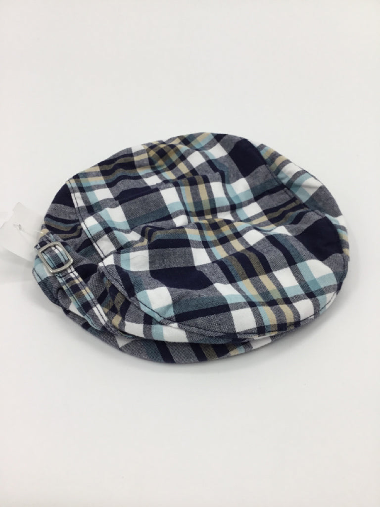 Janie and Jack Child Size 0-6 Months Navy Plaid Hats - boys