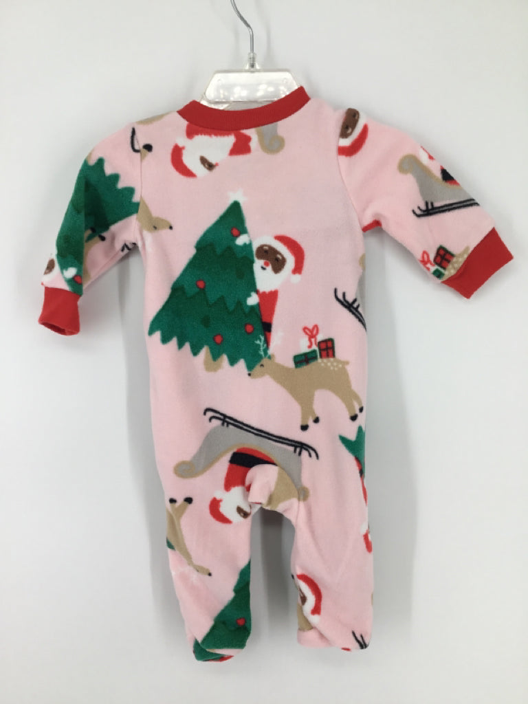Carter's Child Size 3 Months Pink Christmas Sleeper