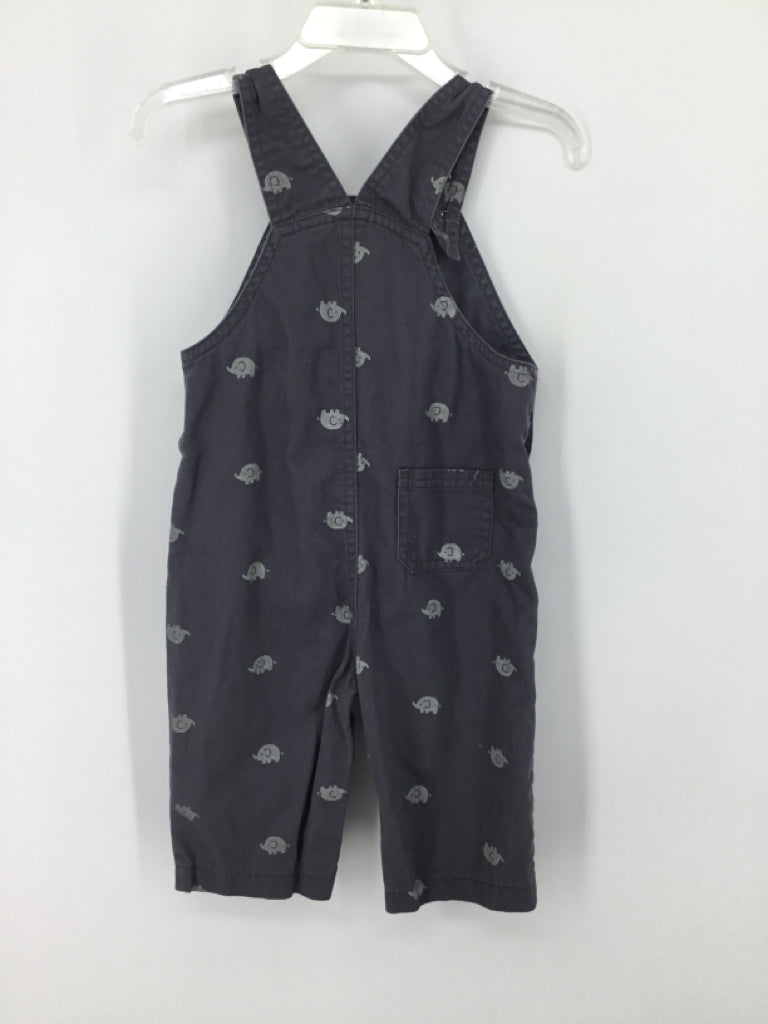 Just One You Made by Carters Child Size 12 Months Gray Print Overalls - boys