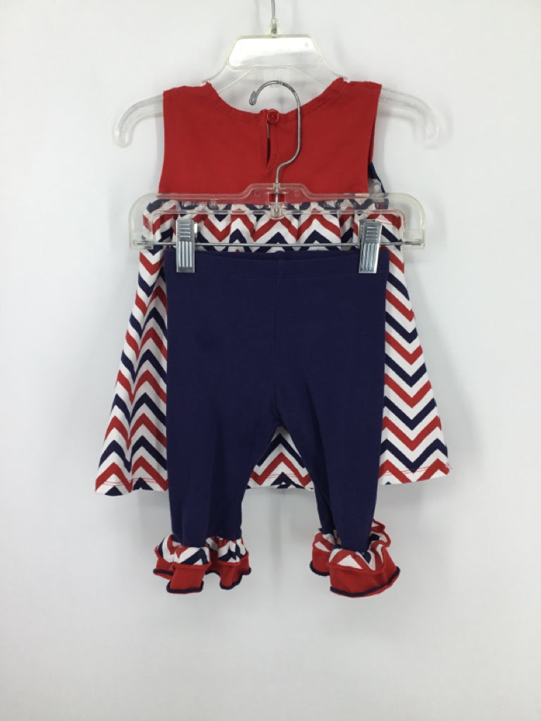 Bonnie Baby Child Size 18 Months Red Stars & Stripes Outfit