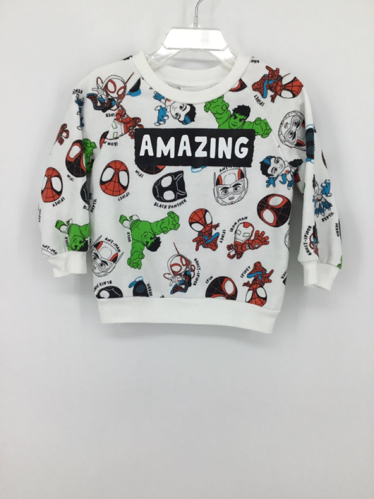 Marvel Child Size 2 White Character Sweatshirt - boys