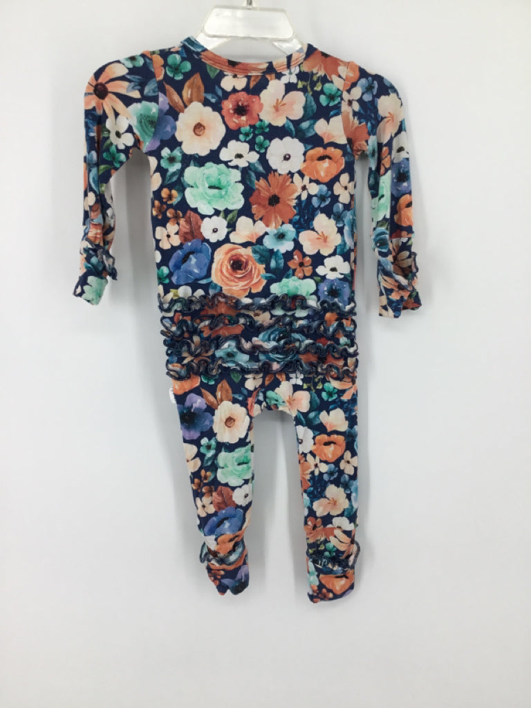 GiGi and Max Child Size 3-6 Months Navy Pajamas - girls