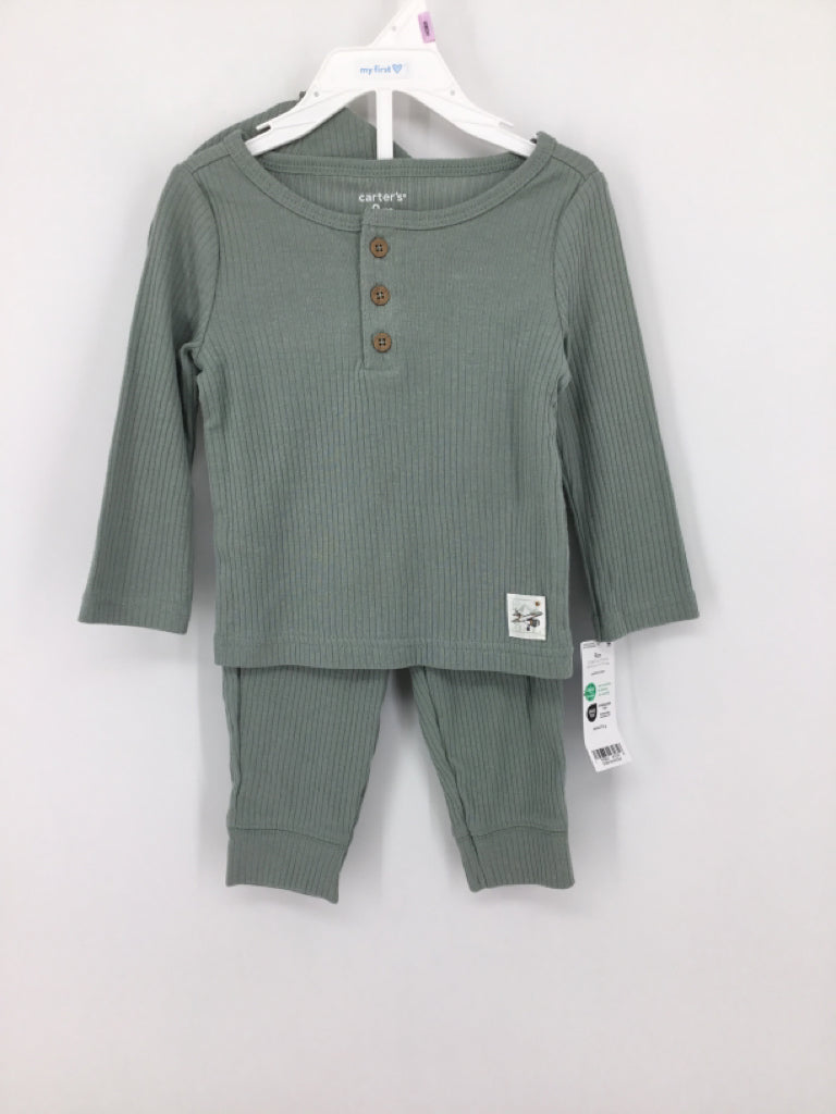 Carter's Child Size 9 Months Green Solid Outfit - boys