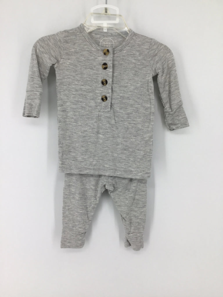 Lou Lou Child Size 3-6 Months Gray Solid Pajamas - boys