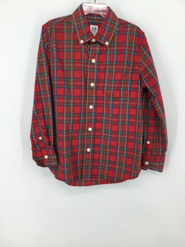 Gap Kids Child Size 6 Red Plaid Shirt - boys