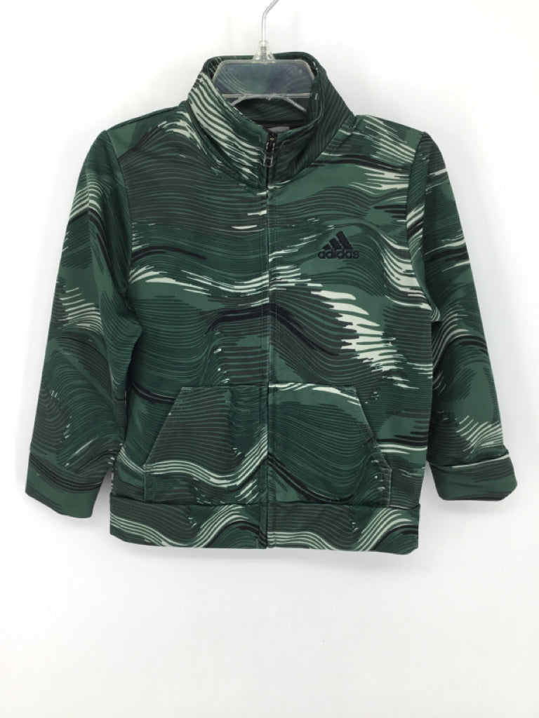 Adidas Child Size 2 Green Print Jacket - boys