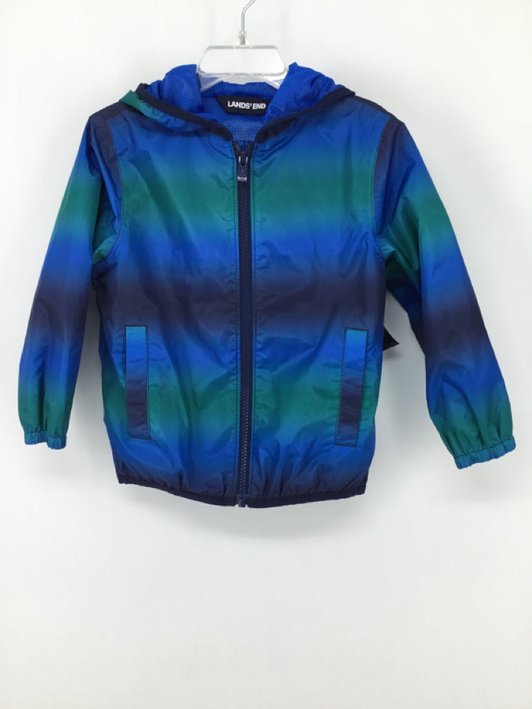 Lands' End Child Size 3 Blue Print Jacket - boys
