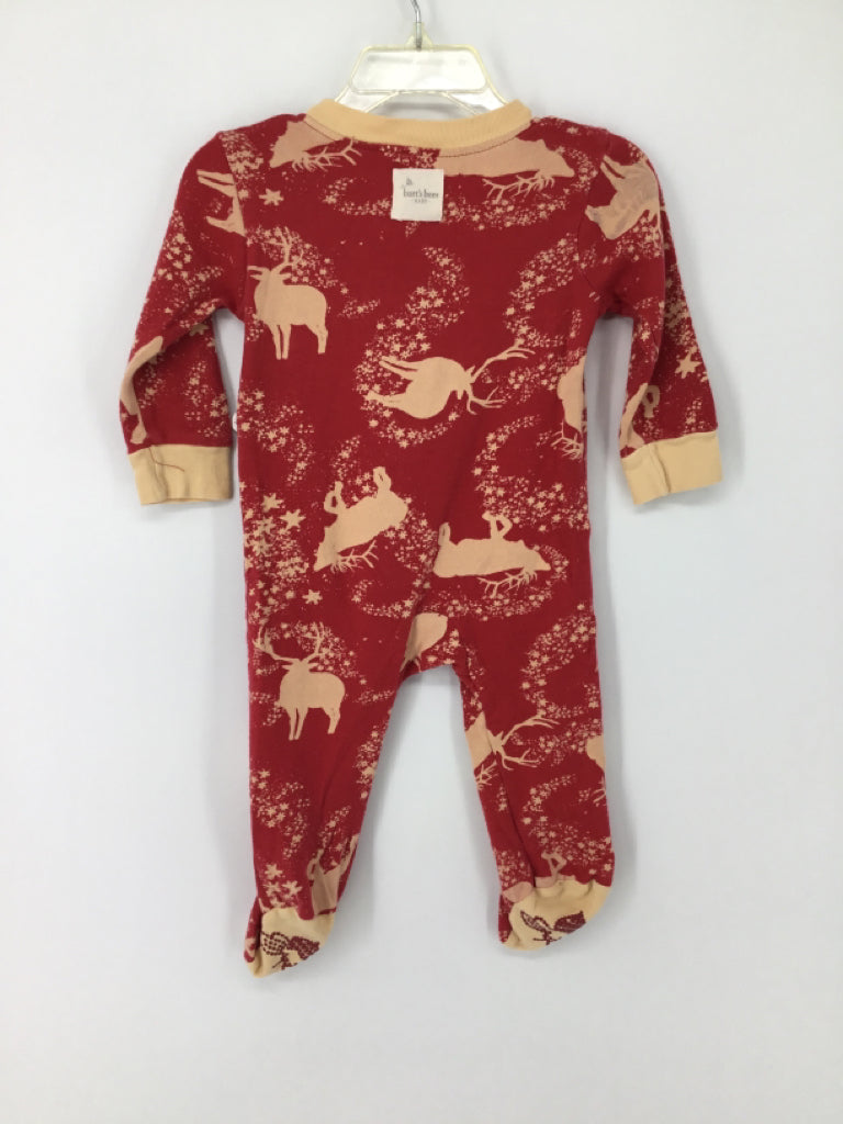 Burt's Bees Baby Child Size 3-6 Months Red Christmas Sleeper