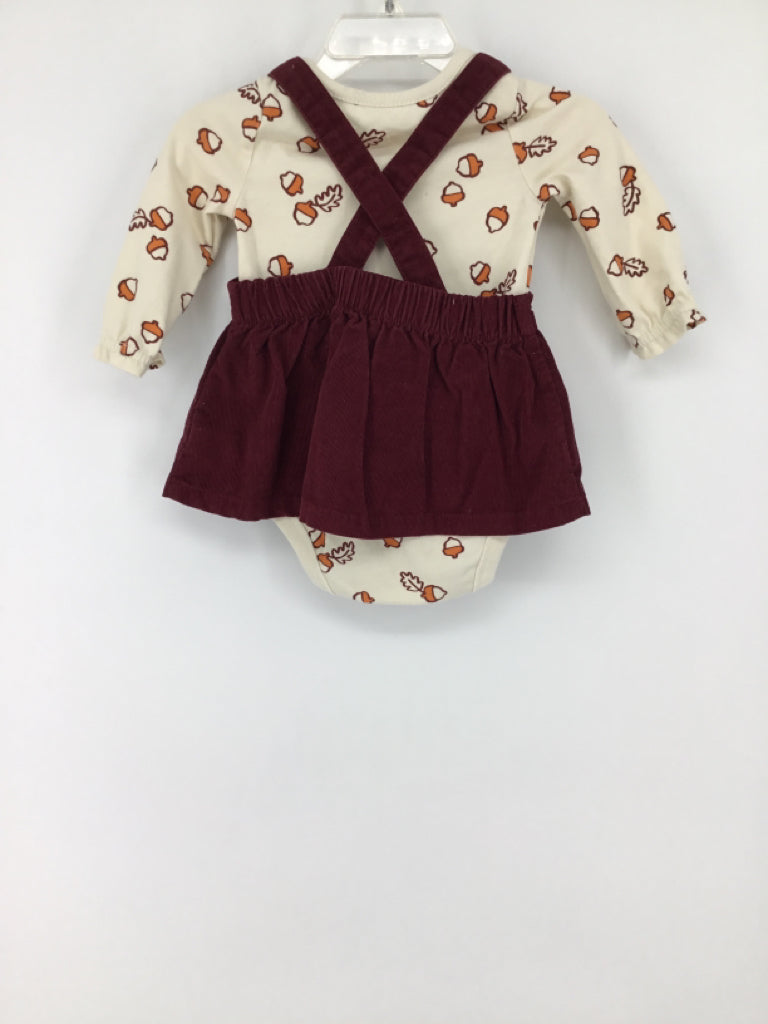 Cat & Jack Child Size 3-6 Months Burgundy Dress - girls