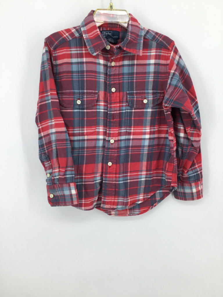 Ralph Lauren Child Size 4 Red Plaid Shirt - boys