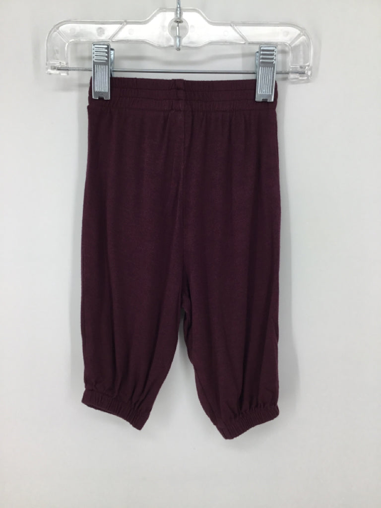Kate Quinn Organics Child Size 0-3 Months Burgundy Solid Pants - boys