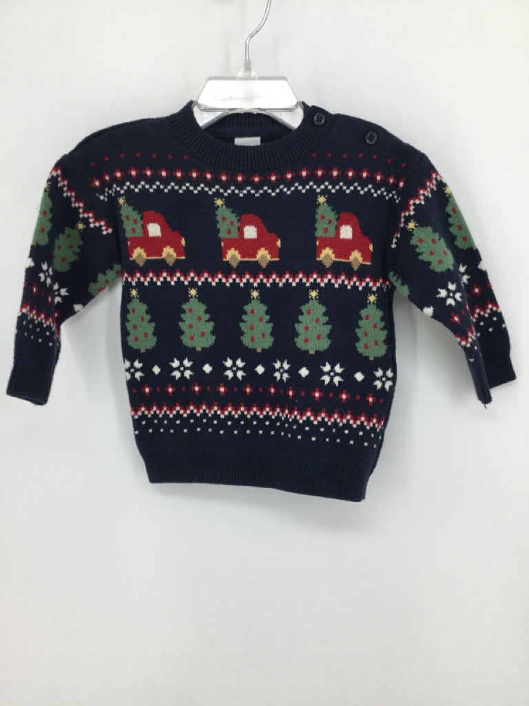 H & M Child Size 6 Months Navy Christmas Sweater