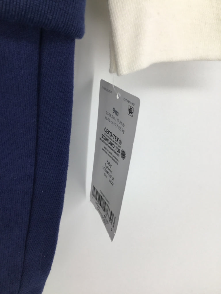 Carter's Child Size 9 Months Blue Checkered Outfit - boys