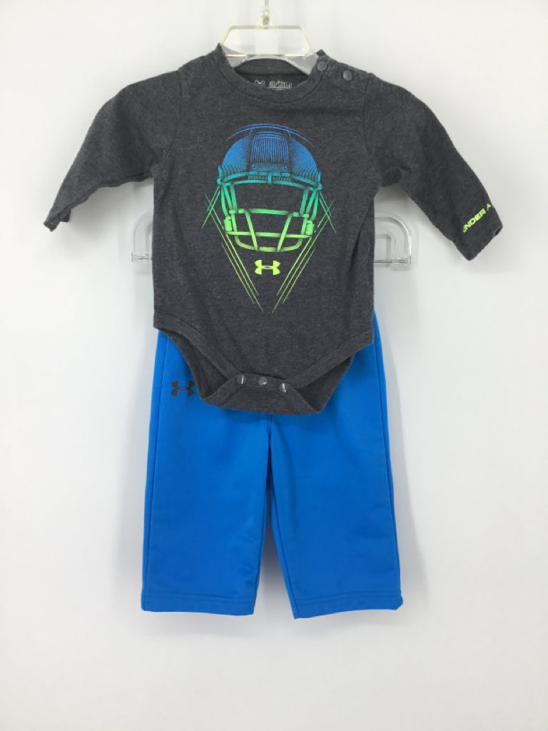 Under Armour Child Size 3-6 Months Gray screen printed Outfit - boys
