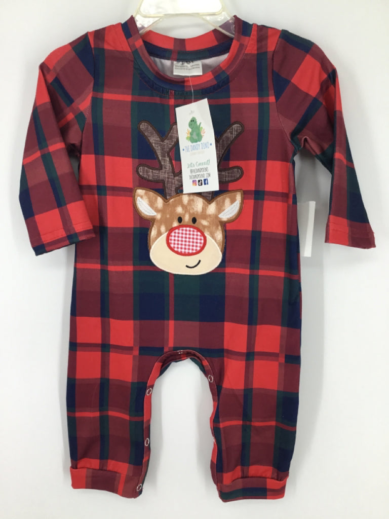 The Dandy Dino Child Size 3-6 Months Red Christmas Outfit