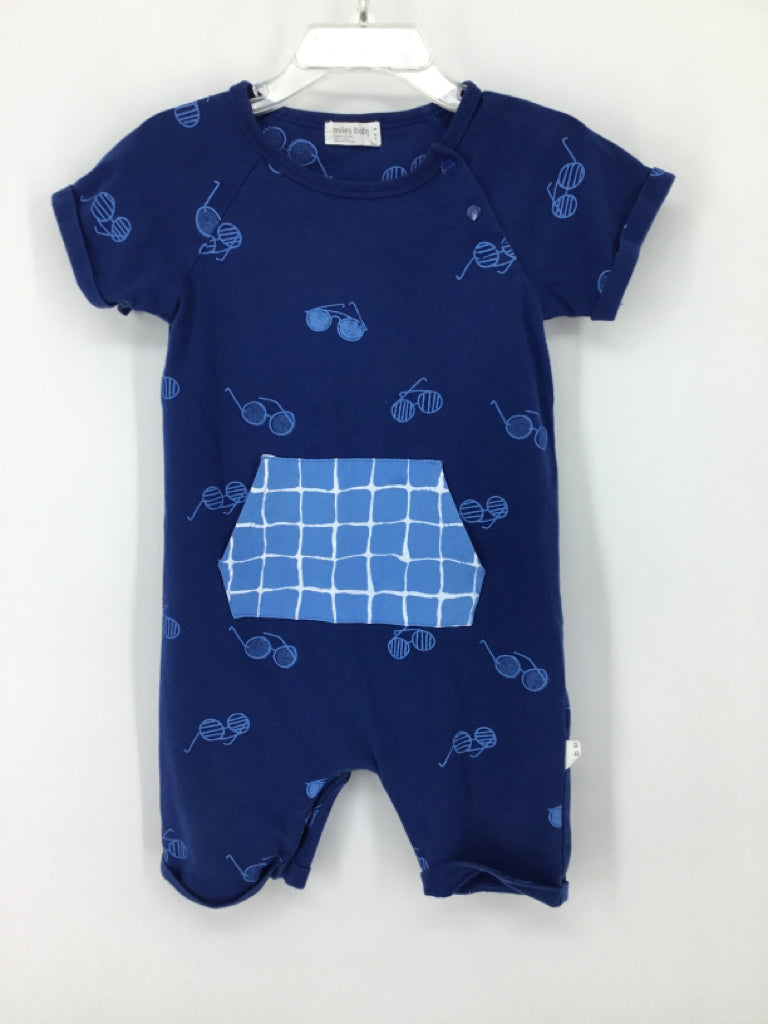 miles baby Child Size 24 Months Blue Print Outfit - boys