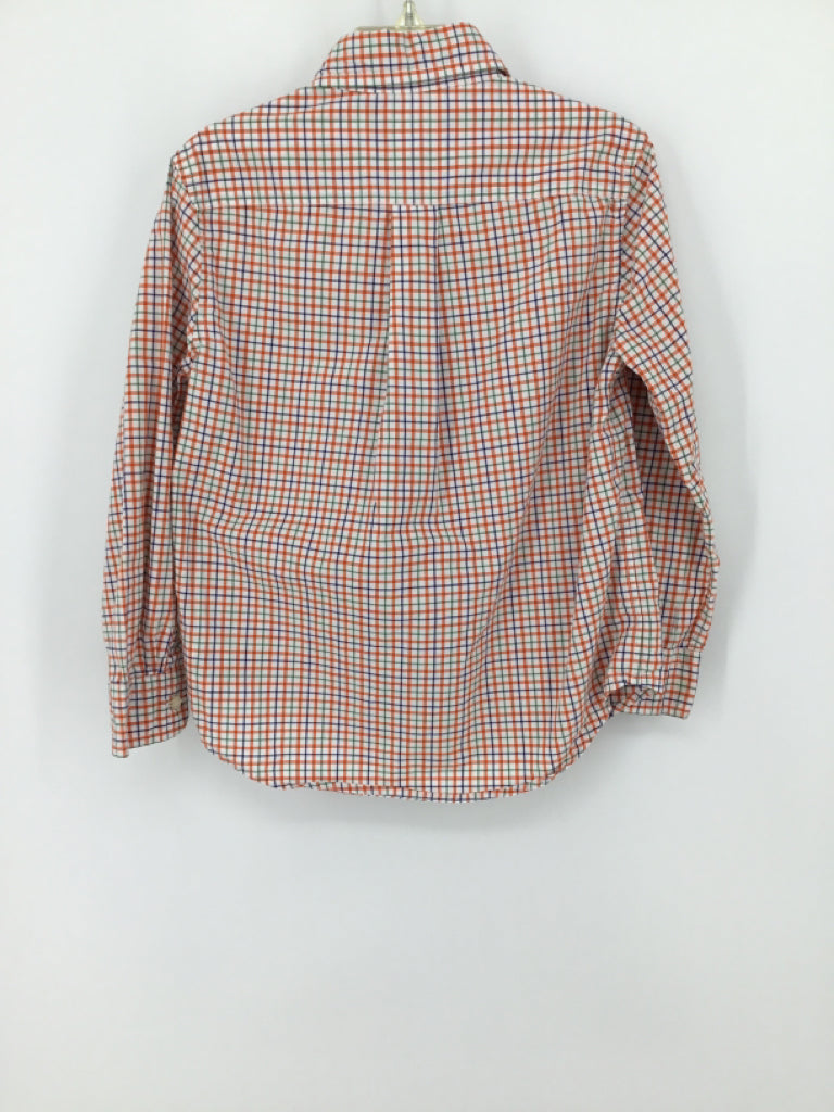 Ralph Lauren Child Size 4 Orange Checkered Shirt - boys